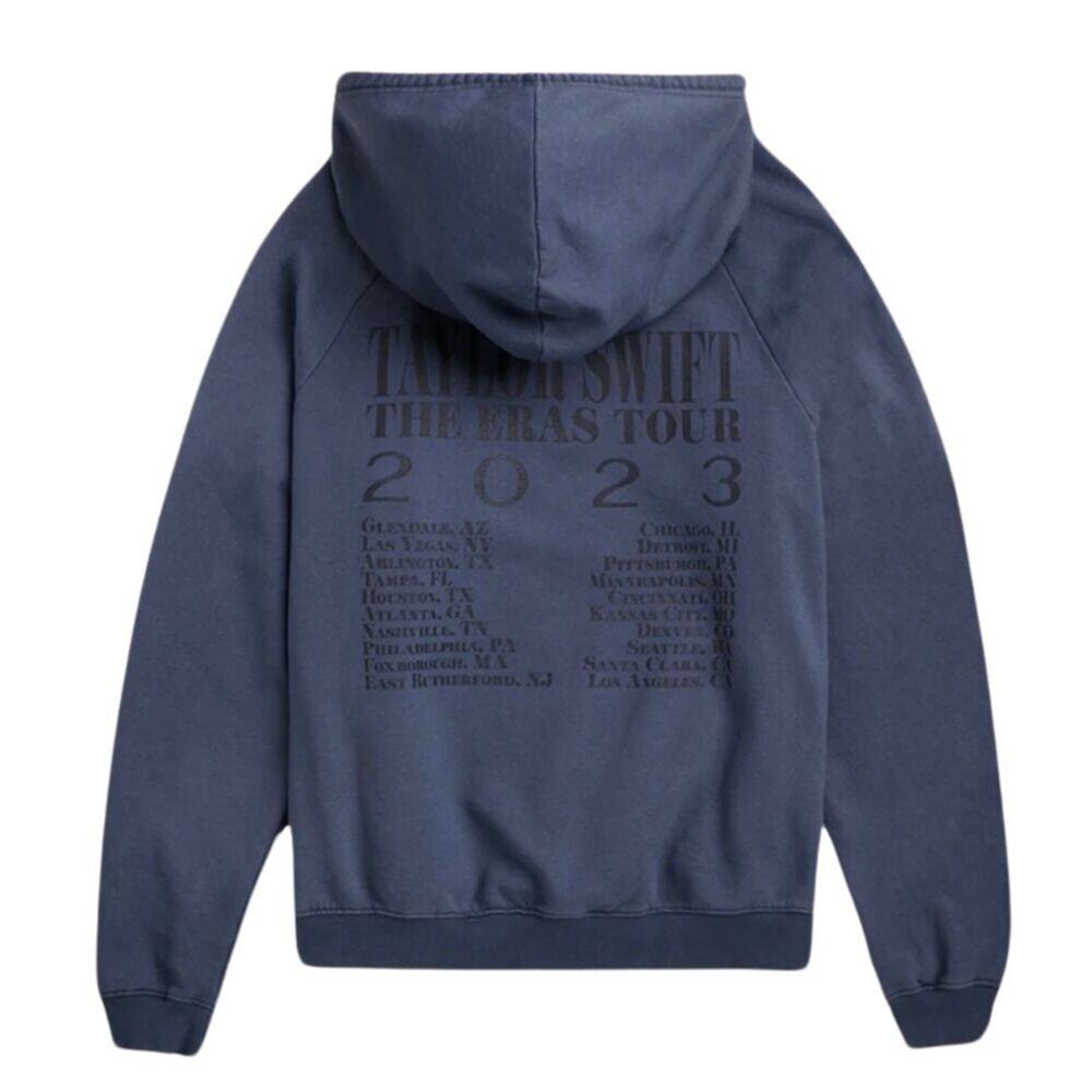 NEW Taylor Swift THE ERAS TOUR Washed Blue Hoodie size XS US DATES ONLY 2023